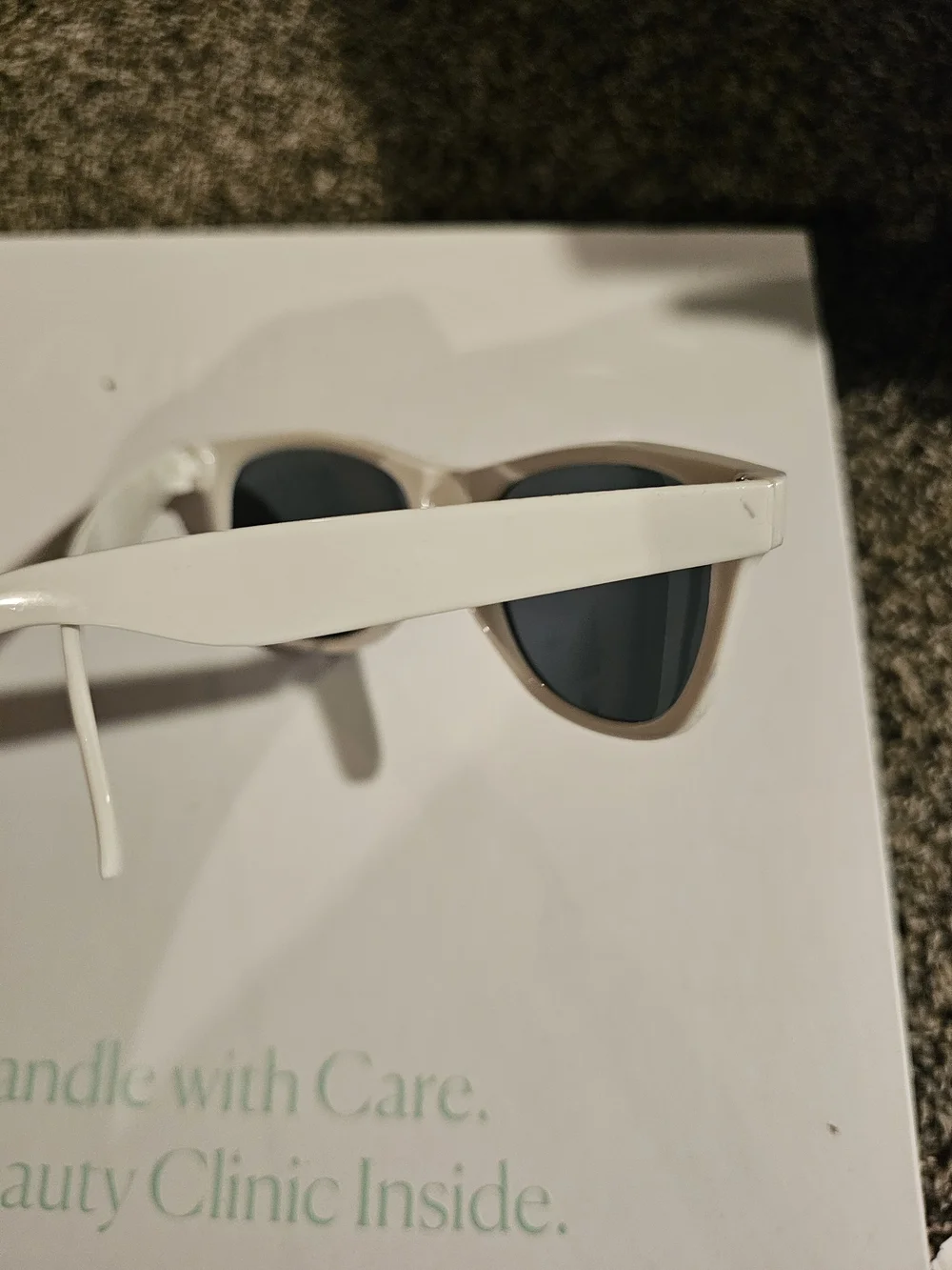 Men's White Sunglasses with Black Lenses